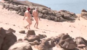 Wild Couple Threesome In A Nudist Beach - Full Hd