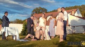 Forbidden Blonde Brides Has Fun With Her Newly Wed Guy Right After The Ceremony