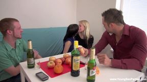 Explicit Making Love With The Neighbors - Skinny Teens Orgy