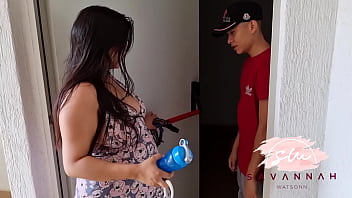 Raw Savannah Watson′S Hot Pregnancy Fucks Neighbor On Building Stairs