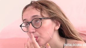 Blonde Geek Gets Rough Tight Ass Drilling And Slapping