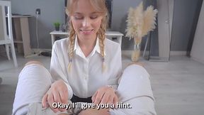 Wet Pretty Slim Blonde Classmate Wanted To Practice Her Slutty Skills On Me Before Pounding With Her Bf