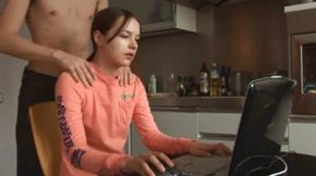Young Russian Flattie Pulls Out A Swollen Cock Of Her Bf - Must See