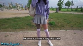 Public Agent - Gorgeous Natural Young And Skinny College Babe Takes Euros For Outdoor Flashing And Sex Outside With Big Dick