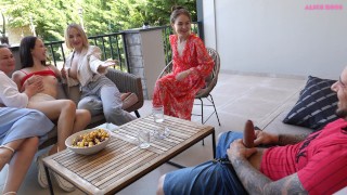 Cute Youthful Girl Publicly Fucked By An Italian Guy With A 10 Inch Hard Shaft On A Summer Patio!