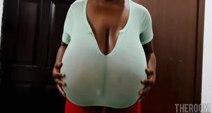 Intense Ebony Mom With Natural Monsters Tits - Big Tits, Boob Play Solo