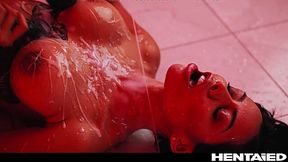 Must Watch: Insane Hot Brunette With A Perfect Body Gets Attacted By A Horny Tentacles And Fucked In All Of Her Holes And Creampied