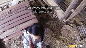 Policeman Fucks Farm Babe In The Ass In A Barn - Fake Cop - Must See
