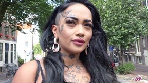Insane German Scout - Brown Latina Ink Instagram Model Bibi Pickup To Fuck In Amsterdam - Reality