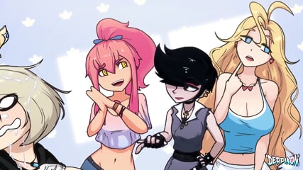 Kinky Four Girls Playing Chubby Bunny Game Derpixon