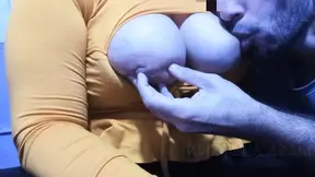 My Husband Delights In Sucking My Big Natural Nice Tits He Is Addicted To Playing, Caressing And Slobbering On My Nipples