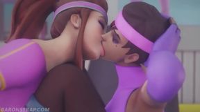 Must Watch: Hot Brigitte And Sombra Sizzling Lesbian Fitness Session
