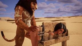 Intense Lion Fucks A Young Brunette In A Desert - Full Hd